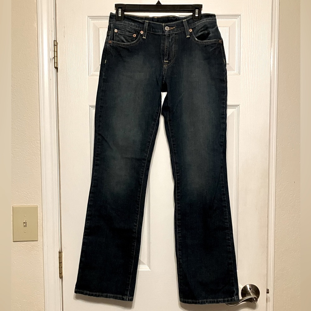 Lucky Brand Gene Montesano Reg Inseam blue EUC bootcut midrise 4/27 jeans